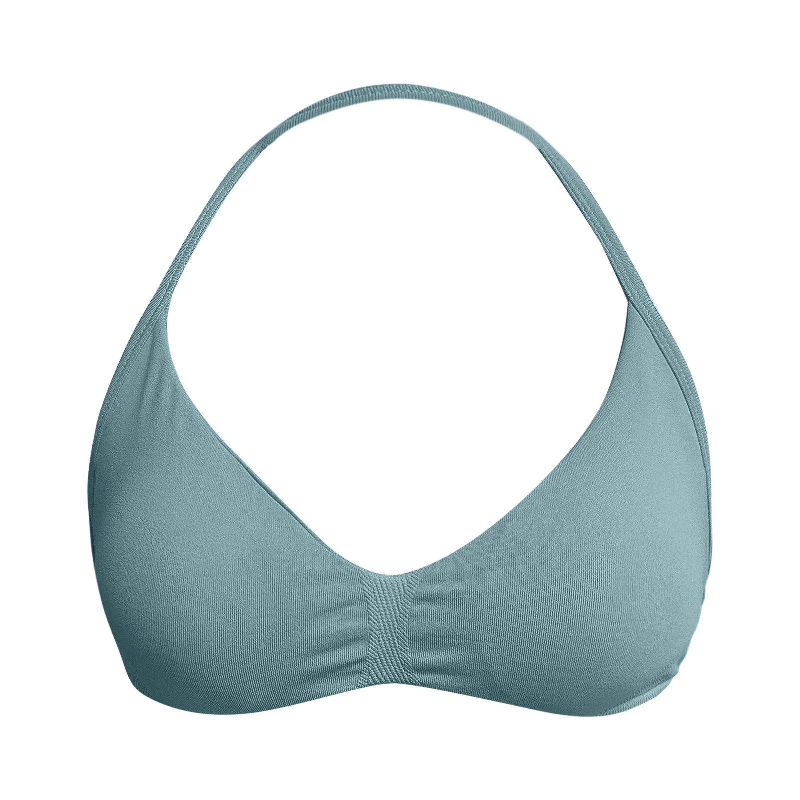 thumbnail image 5 of Sujetador deportivo sin espalda con tirantes para mujer - Copas acolchadas extraíbles, nailon-spandex - Sujetador de yoga y gimnasio con fruncido delantero - Tallas XS-XL, 5 of 5